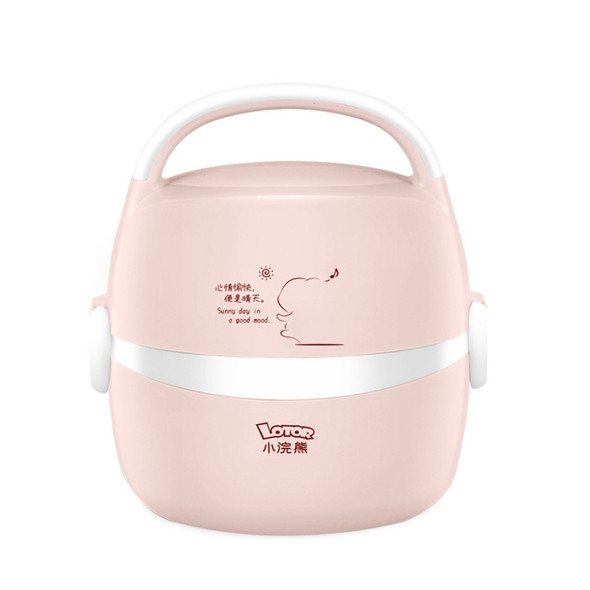 LOTOR Multifunctional Electric Automatic Heating Lunch Box CN Plug, Colour: Pink