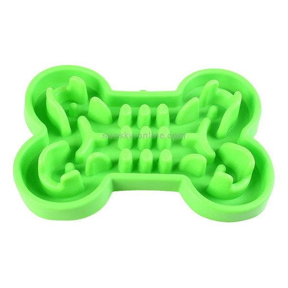 Pet Dog Supplies Bone Puzzle Silicone Slow Food Anti-choke Bowl Tableware, Size:L(Green)