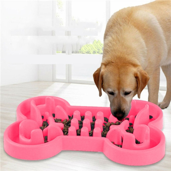 Pet Dog Supplies Bone Puzzle Silicone Slow Food Anti-choke Bowl Tableware, Size:S(Rose Red)