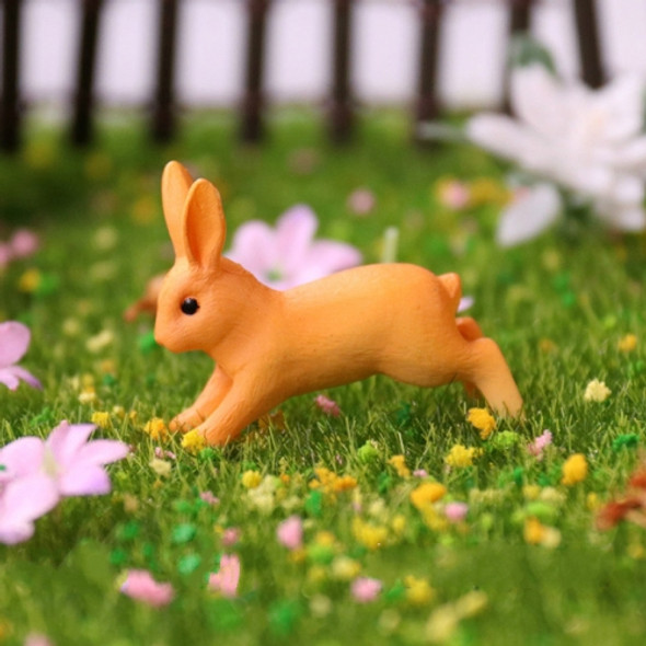 10 PCS Cartoon Rabbit Simulation Micro Landscape Decoration Succulent Flower Pot Animal Jewelry Shooting Props, Style:Running Rabbit(Yellow)