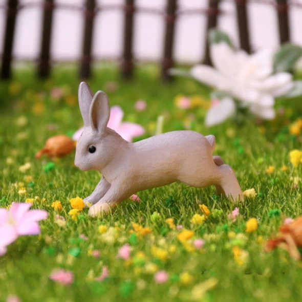 10 PCS Cartoon Rabbit Simulation Micro Landscape Decoration Succulent Flower Pot Animal Jewelry Shooting Props, Style:Running Rabbit(Gray)