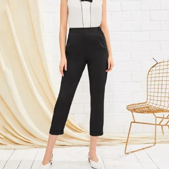 Fashion Slim Casual Pants Seventh (Color:Black Size:XL)