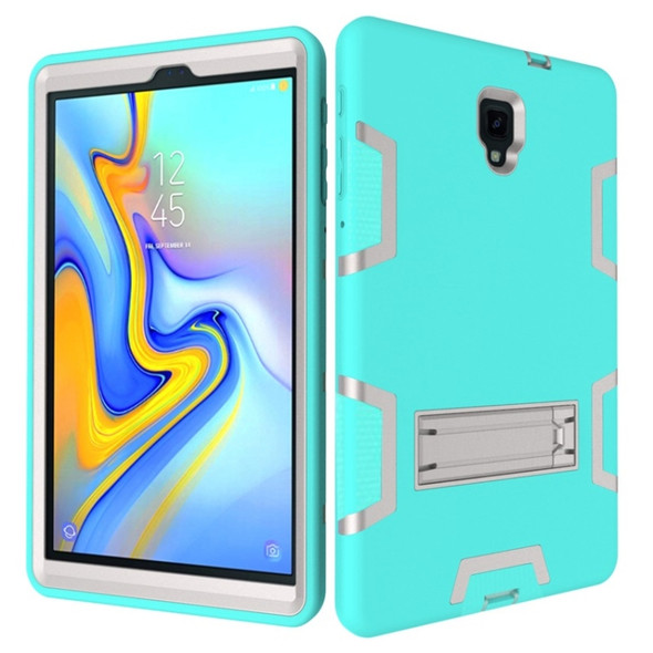 For Samsung Galaxy Tab A 10.5 T590 Shockproof PC + Silicone Protective Case，with Holder(Green Gray)