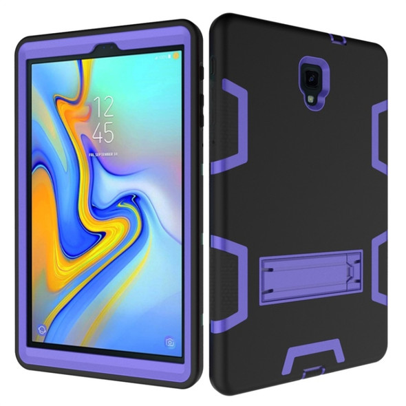 For Samsung Galaxy Tab A 10.5 T590 Shockproof PC + Silicone Protective Case，with Holder(Black Purple)