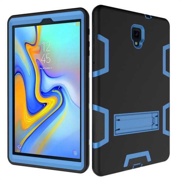 For Samsung Galaxy Tab A 10.5 T590 Shockproof PC + Silicone Protective Case，with Holder(Black Blue)