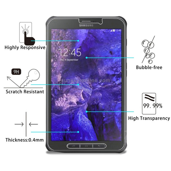 75 PCS 0.4mm 9H+ Surface Hardness 2.5D Explosion-proof Tempered Glass Film for Galaxy Tab Active / T360