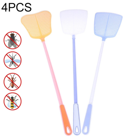 4 PCS Household Plastic Long Handle Fly Swatter Mosquito Swatter, Random Color Delivery