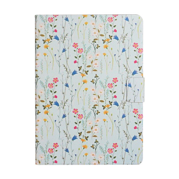 For Samsung Galaxy Tab S6  Flower Pattern Horizontal Flip Leather Case with Card Slots & Holder(Small Floral)