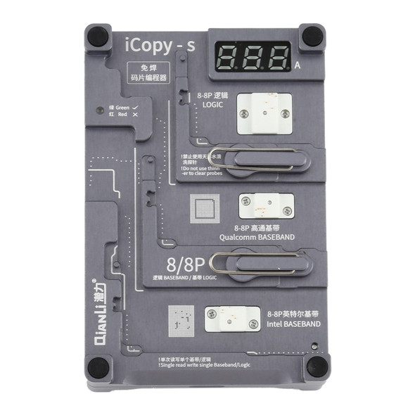Qianli iCopy-S Double Sided Chip Test Stand 4 in1 Logic Baseband EEPROM Chip Non-removal For iPhone 7 / 7 Plus / 8 / 8 Plus