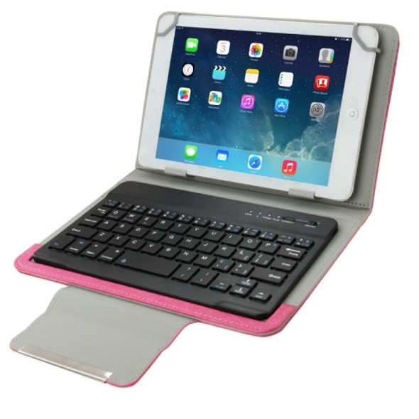 Universal Leather Case with Separable Bluetooth Keyboard and Holder for 10.1 inch Tablet PC(Magenta)