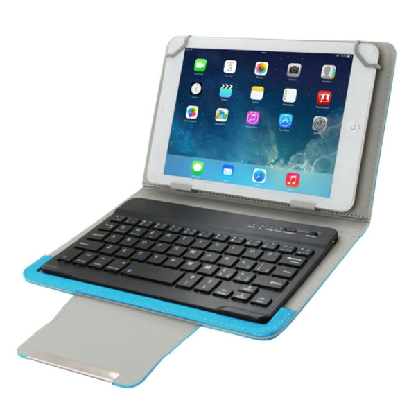 Universal Leather Case with Separable Bluetooth Keyboard and Holder for 10.1 inch Tablet PC(Blue)