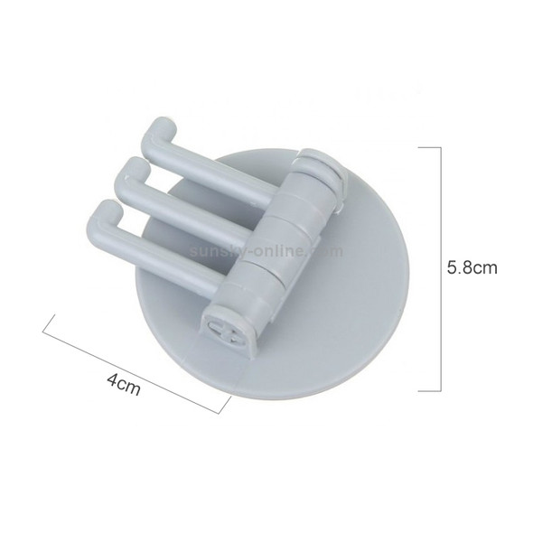 10 PCS Seamless Paste 3-Branch Rotating Kitchen Bathroom Wall Hook(Nordic Blue)