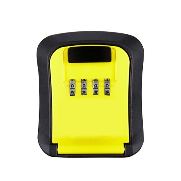 Wall-Mounted Key Code Box Construction Site Home Decoration Four-Digit Code Lock Key Box(Yellow)