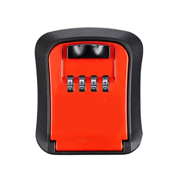 Wall-Mounted Key Code Box Construction Site Home Decoration Four-Digit Code Lock Key Box(Red)
