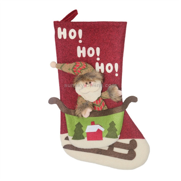 2 PCS CX20228 Santa Claus Pattern Christmas Sock Gift Bag Christmas Tree Pendant Decoration