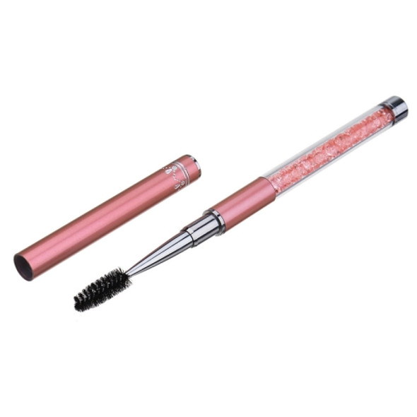 5 PCS Plastic Pole Eyelash Brush Rhinestone Pole With Pen Sleeve Spiral Eyelash Brush(Pink)