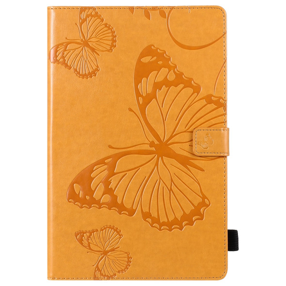 For Samsung Galaxy Tab S6 T860 Pressed Printing Butterfly Pattern Horizontal Flip Leather Case with Holder & Card Slots & Wallet & Sleep / Wake-up Function (Yellow)