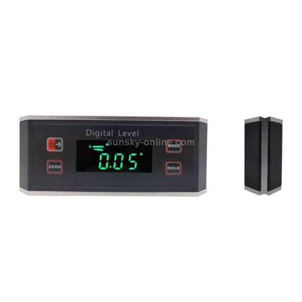 DL1903 Mini Digital Display Level Multifunctional Aluminum Alloy Magnetic Digital Display Inclinometer(Black)