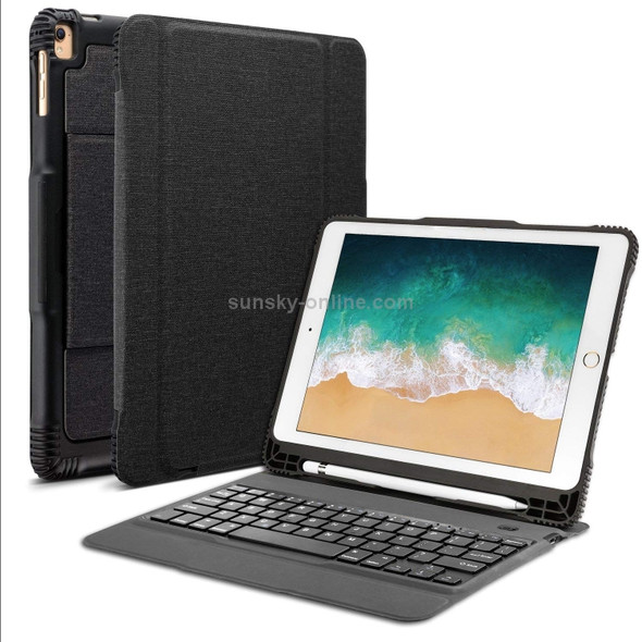 Detachable Bluetooth Keyboard + Horizontal Flip Leather Case with Holder for iPad Pro 10.5 inch (Black)