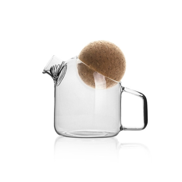 High Borosilicate Glass Cork Lid Teapot Juice Cold Kettle, Style:Small Ball