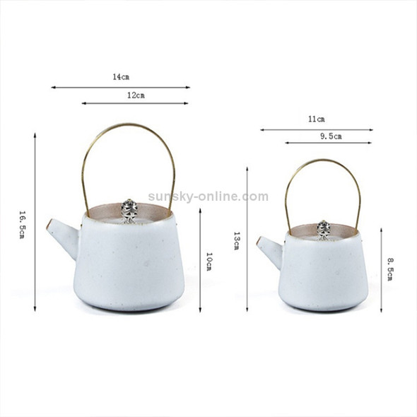 Creative Metal Glaze Lifting Beam Retro Heat-resistant Bubble Teapot, Color:Green(S: 11x9.5x8.5cm)