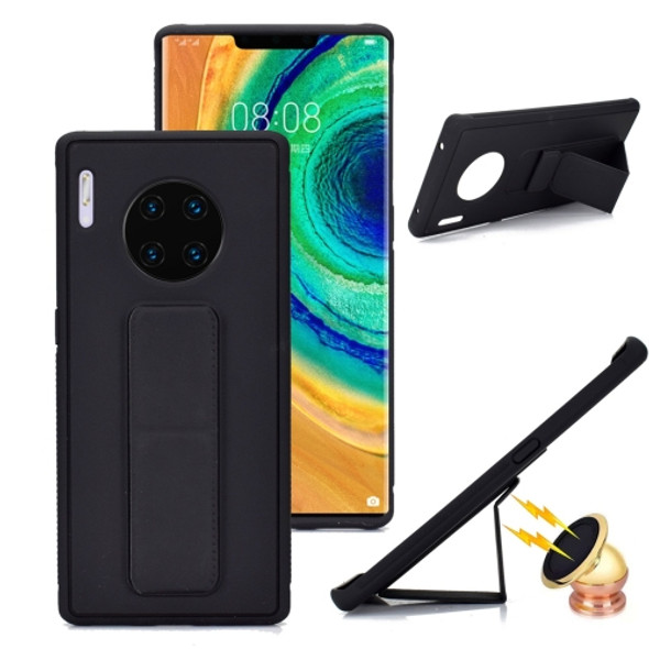 For Huawei Mate 30 Pro Shockproof PC + TPU Protective Case with Wristband & Holder(Black)