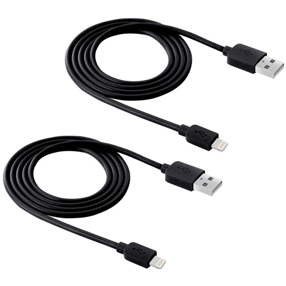 2 PCS HAWEEL 1m High Speed 8 pin to USB Sync and Charging Cable Kit, For iPhone 11 / iPhone XR / iPhone XS MAX / iPhone X & XS / iPhone 8 & 8 Plus / iPhone 7 & 7 Plus / iPhone 6 & 6s & 6 Plus & 6s Plus / iPad(Black)