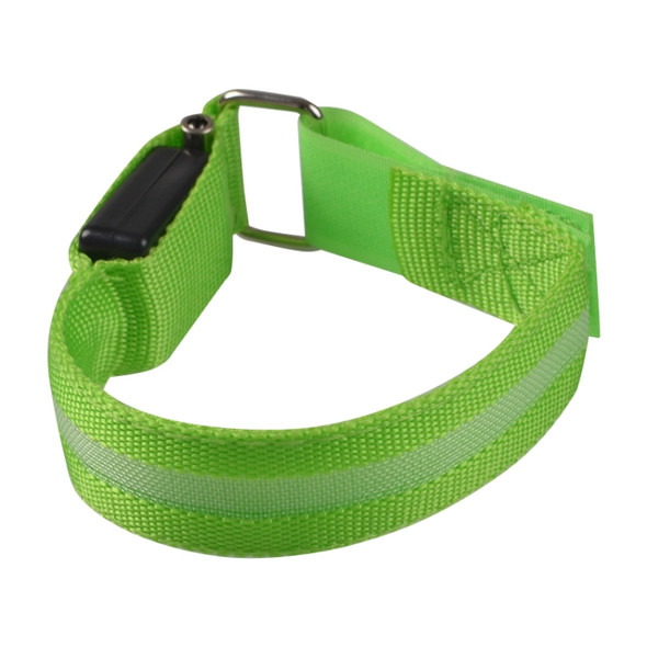 Green Nylon Night Sports LED Light Armband Light Bracelet, Specification:Battery Version