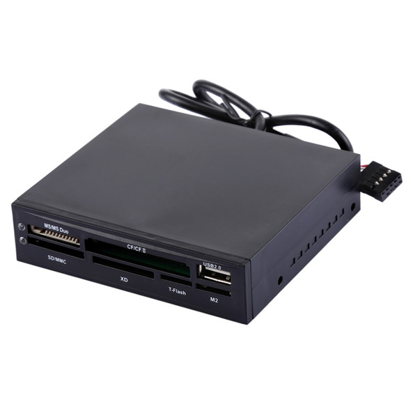 All in 1 Internal XD /SD /MMC /T-Flash /MS PRO Duo /CF /M2 Memory Card, USB 2.0 Embedded Card Reader(Black)