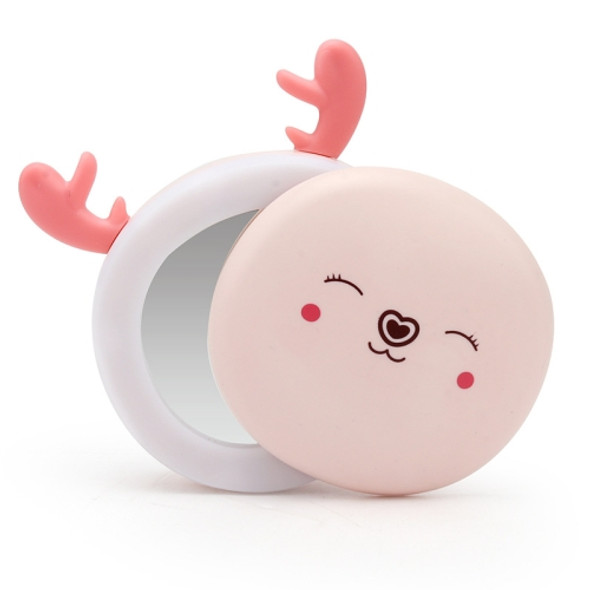 USB Mini Makeup Mirror Fill Light Lamp Hand Warmer Three-In-One Rechargeable Hand Warmer(Fawn Pink )