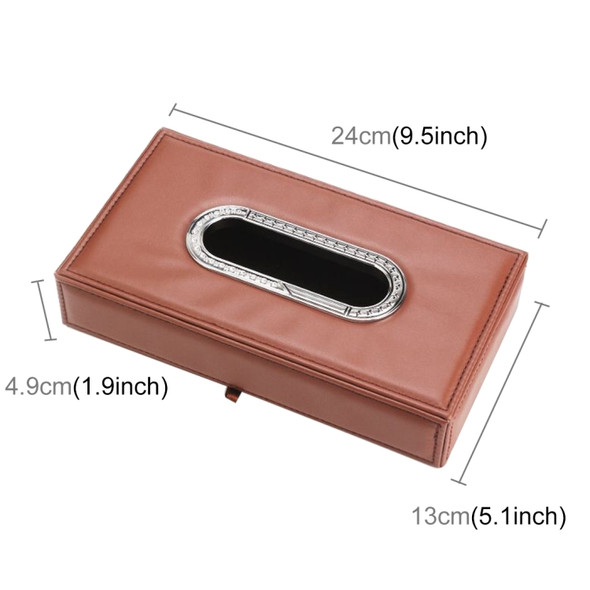 Universal Car Facial Tissue Box Case Holder Metal Frame Tissue Box Fashion and Simple Paper Napkin Bag(Brown)