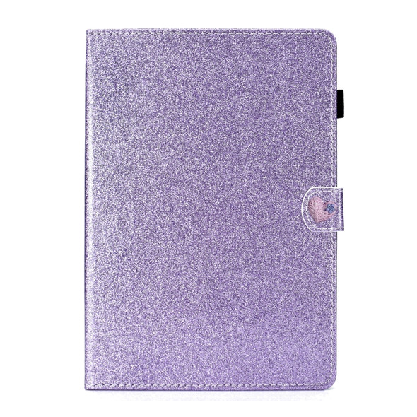For Samsung Galaxy Tab S6 T860 Love Buckle Glitter Horizontal Flip Leather Case with Holder & Card Slots(Purple)