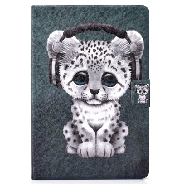 For Galaxy Tab S4 10.5 T830 Electric Horizontal TPU Painted Flat Feather Case with Sleep Function & Pen Cover & Card Slot & Holder(Music Leopard)