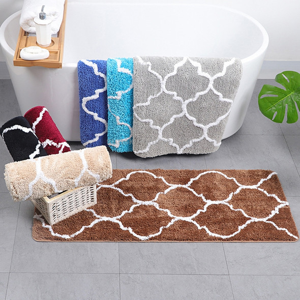Microfiber Washable Mat Non-Slip Bath Carpets for Bathroom, Size:45x65cm(Grey)