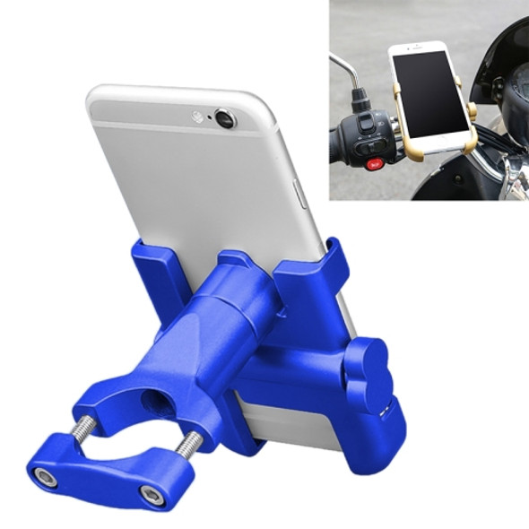 Motorcycle Handlebar Aluminum Alloy Phone Bracket, Suitable for 60-100mm Device(Blue)