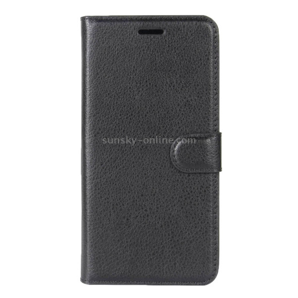 For Motorola Moto E4 (EU Version) Litchi Texture Horizontal Flip Leather Case with Holder & Card Slots & Wallet(Black)