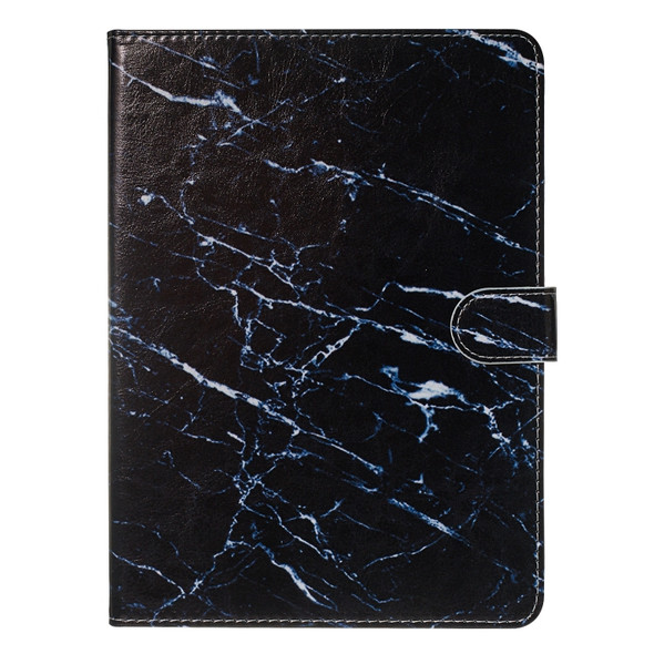 For Galaxy Tab S4 10.5 T830 / T835 Colored Drawing Pattern Horizontal Flip PU Leather Case with Holder & Card Slots(Black Marble)