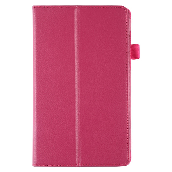 Litchi Texture Horizontal Flip Leather Case with Holder for Galaxy Tab A8.0 T290(Rose Red)