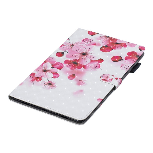 3D Horizontal Flip Leather Case with Holder & Card Slots For Galaxy Tab A 10.5(Red Flower)