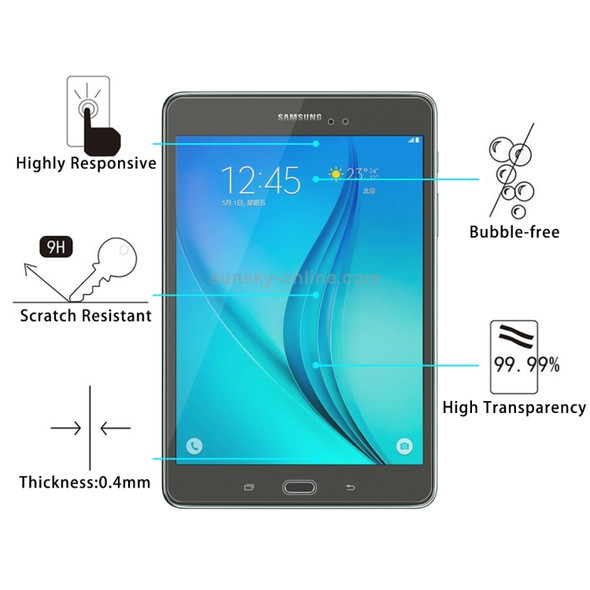 75 PCS for Galaxy Tab A 8.0 / T350 / T355 0.4mm 9H+ Surface Hardness 2.5D Explosion-proof Tempered Glass Film
