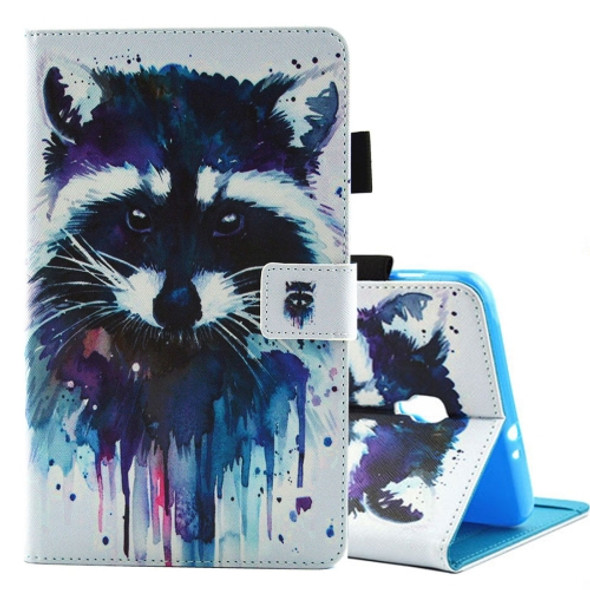 For Galaxy Tab A 8.0  / T380 & T385 Colorful Racoon Pattern Horizontal Flip Leather Case with Holder & Card Slots