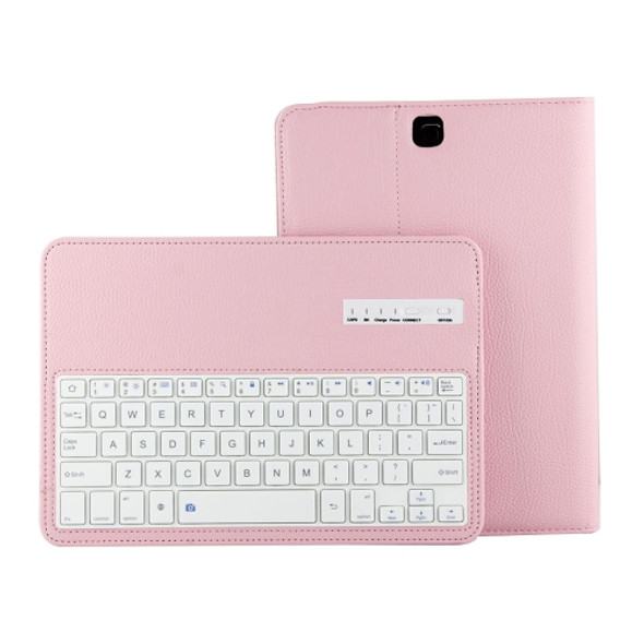 For Galaxy Tab A 9.7 / T550 & S2 9.7 / T810 2 in 1 Detachable Bluetooth Keyboard Litchi Texture Leather Case with Holder(Pink)