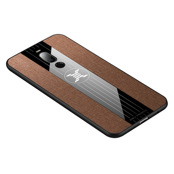 For Meizu Note 8 XINLI Stitching Cloth Texture Shockproof TPU Protective Case(Brown)