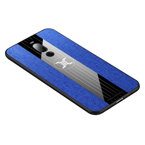 For Meizu Note 8 XINLI Stitching Cloth Texture Shockproof TPU Protective Case(Blue)