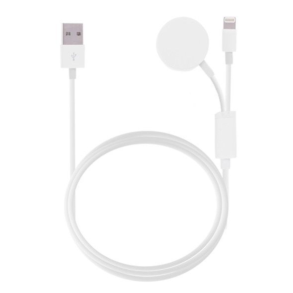 Multi-function 8 Pin Magnetic Charging Cable for iPhone / Apple Watch, Length : 1m (White)