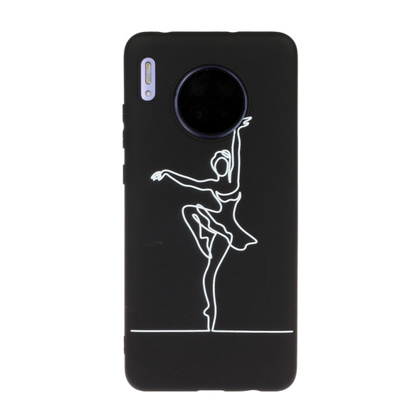 For Huawei Mate 30 Shockproof Stick Figure Pattern Soft TPU Protective Case(Ballet Girl)