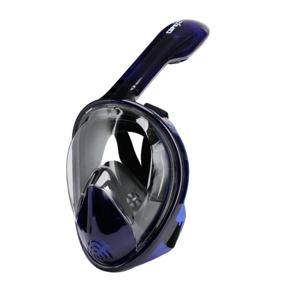 COPOZZ Snorkeling Mask Full Dry Snorkel Swimming Equipment, Size: S(Transparent Blue Black)
