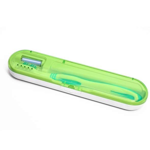 AT-08 Plastic Transparent Battery Toothbrush Case UV Disinfection Toothbrush Case(Green)