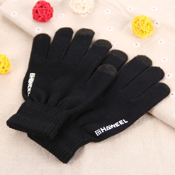 [HK Warehouse] HAWEEL Three Fingers Touch Screen Gloves for Men, For iPhone, Galaxy, Huawei, Xiaomi, HTC, Sony, LG and other Touch Screen Devices(Black)