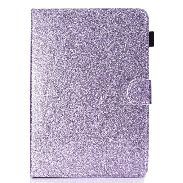 For 7 inch Tablet Varnish Glitter Powder Horizontal Flip Leather Case with Holder & Card Slot(Purple)